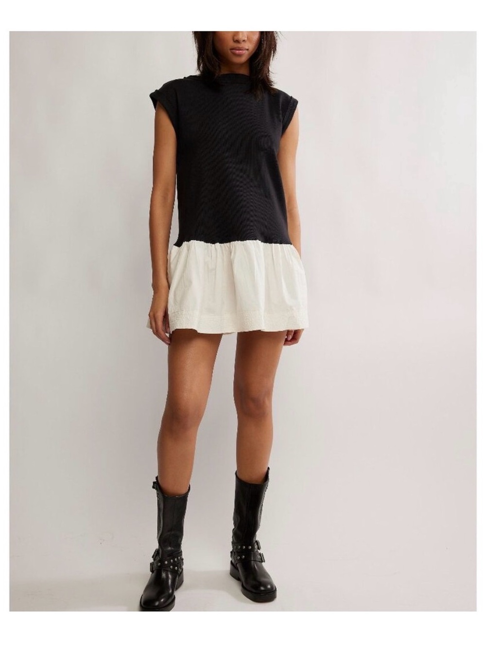 Free People Black and White Mini Dress